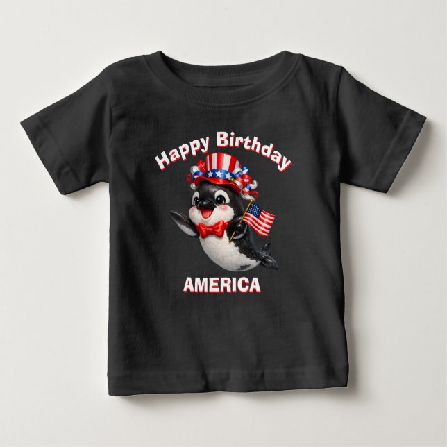 Orca (7d) Patriotic Kid T-Shirt (Front)