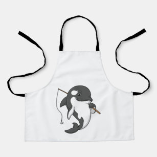 Orca as Fisher with Fishing rod Apron