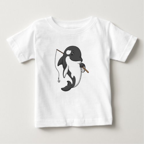 Orca as Fisher with Fishing rod Baby T_Shirt
