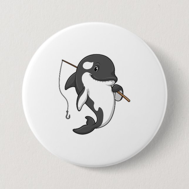 Orca as Fisher with Fishing rod Button (Front)