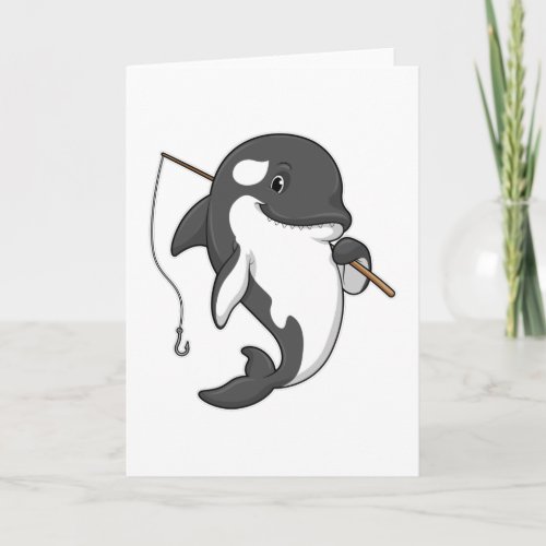 Orca as Fisher with Fishing rod Card