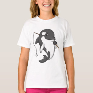 Orca as Fisher with Fishing rod T-Shirt
