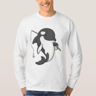 Orca as Fisher with Fishing rod T-Shirt