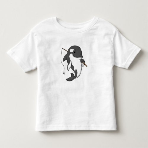 Orca as Fisher with Fishing rod Toddler T_shirt
