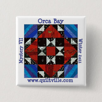 Orca Bay Mystery button, Quiltville Pinback Button