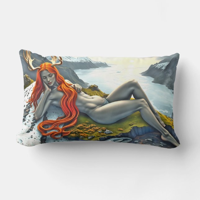 Orca Beneath the Goddess Lumbar Pillow (Front)