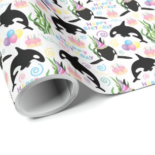 Orca Birthday Gift Wrapping Paper