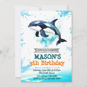 Orca birthday invitation