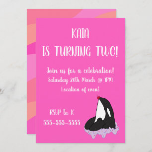 Orca Birthday  Invitation