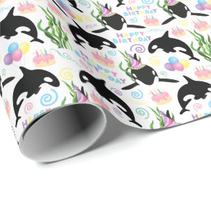 Orca Birthday Wrapping Paper