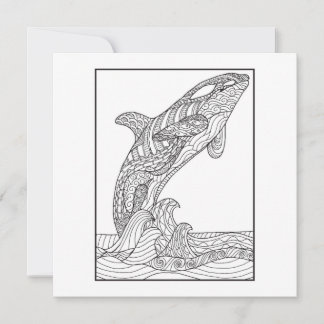 Orca Black and White Card