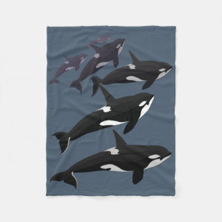 Orca Blanket Cool Killer Whale Art Fleece Blanket
