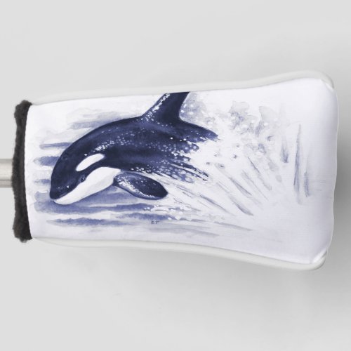 Orca Breaching Blue Golf Head Cover