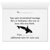 Orca Cards Personalize Killer Whale Art Cards (Inside Horizontal (Bottom))