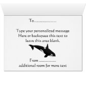 Orca Cards Personalized Killer Whale Art Cards (Inside Horizontal (Bottom))