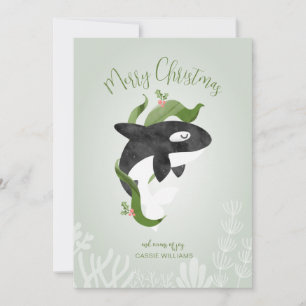 Orca Christmas Flat Holiday Card