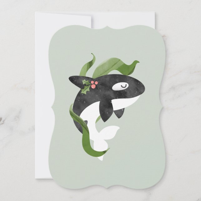 Orca Christmas Holiday Card (Front)