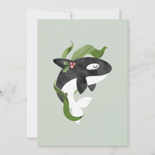 Orca Christmas Holiday Card