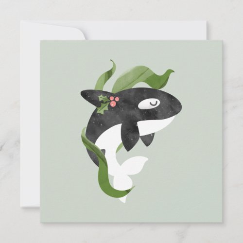 Orca Christmas Holiday Card