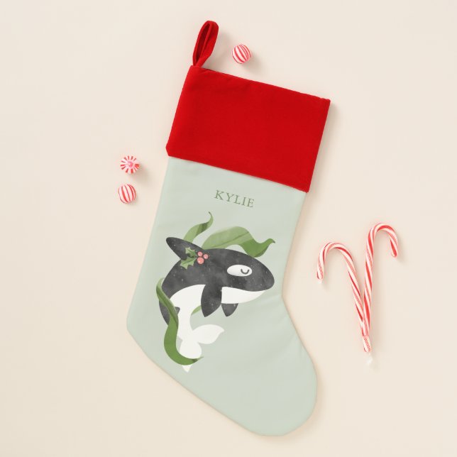 Orca Christmas  Stocking (Front)