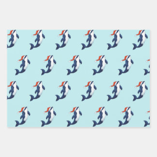 Orca Christmas wrapping paper