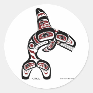 orca classic round sticker