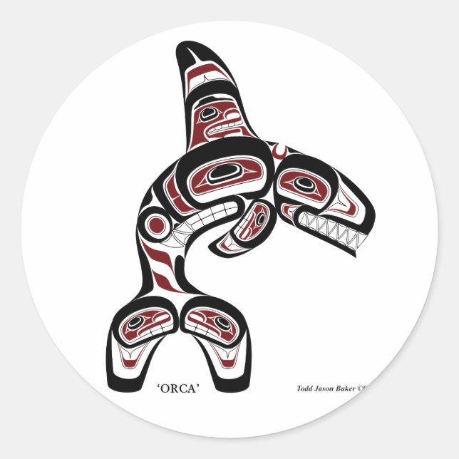 orca classic round sticker (Front)
