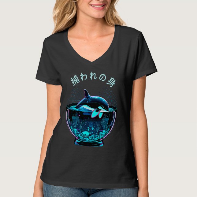 Orca End Captivity Free The Orcas Marine Protectio T-Shirt (Front)
