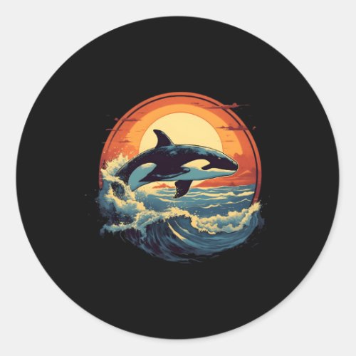 Orca Er Whale Orca Classic Round Sticker