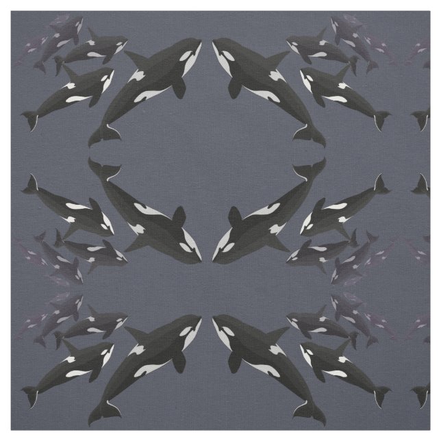 Orca Fabric Killer Personalized Whale Art Fabric (Swatch)