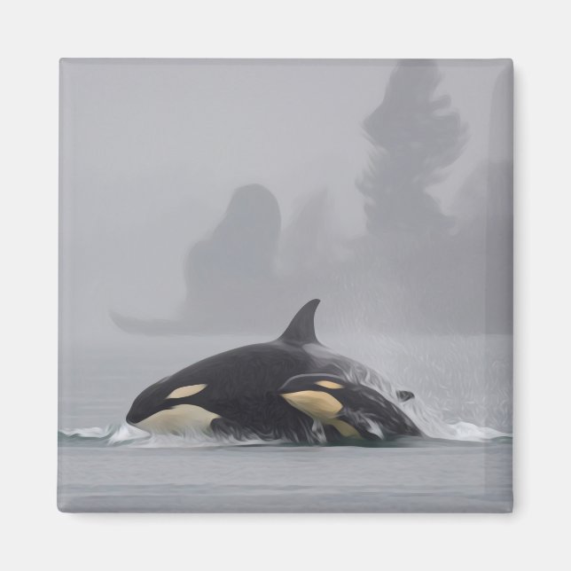 Orca Family Magnet (Front)