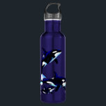 Orca Family Stainless Steel Water Bottle<br><div class="desc">Great Orca Family out for a cruise.</div>