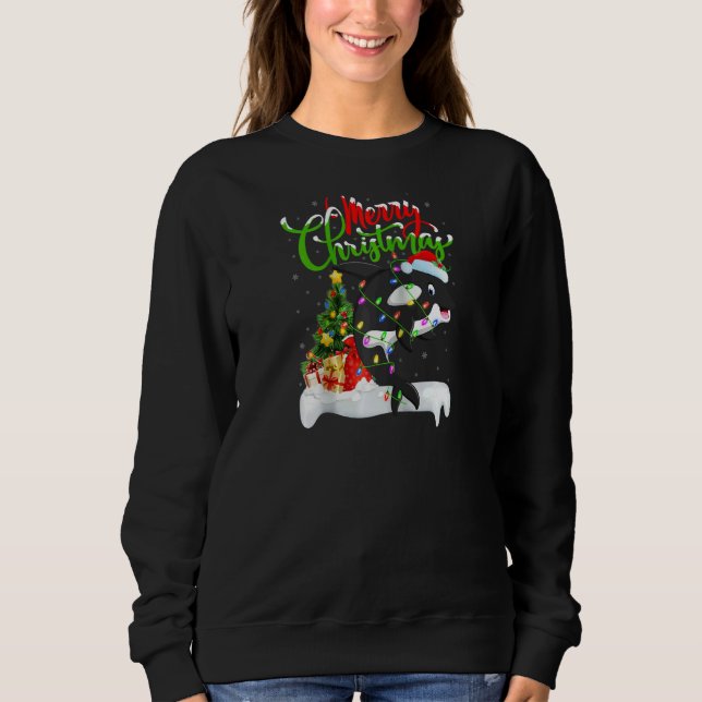 Orca Fish  Xmas Decorations Santa Orca Christmas R Sweatshirt (Front)