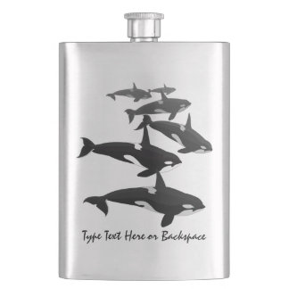 Orca Flask Custom Killer Whale Art Drink Flask