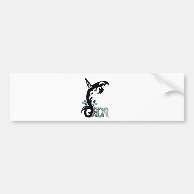 Orca Freedom Art Bumper Sticker (Front)