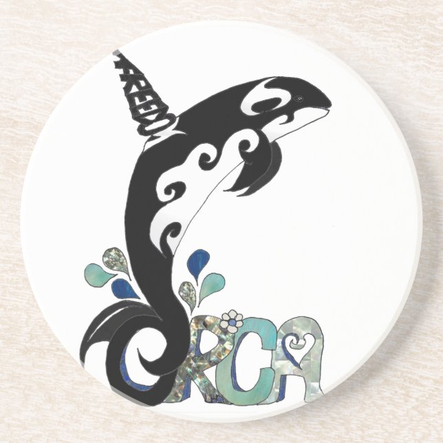 Orca Freedom Art Drink Coaster (Front)