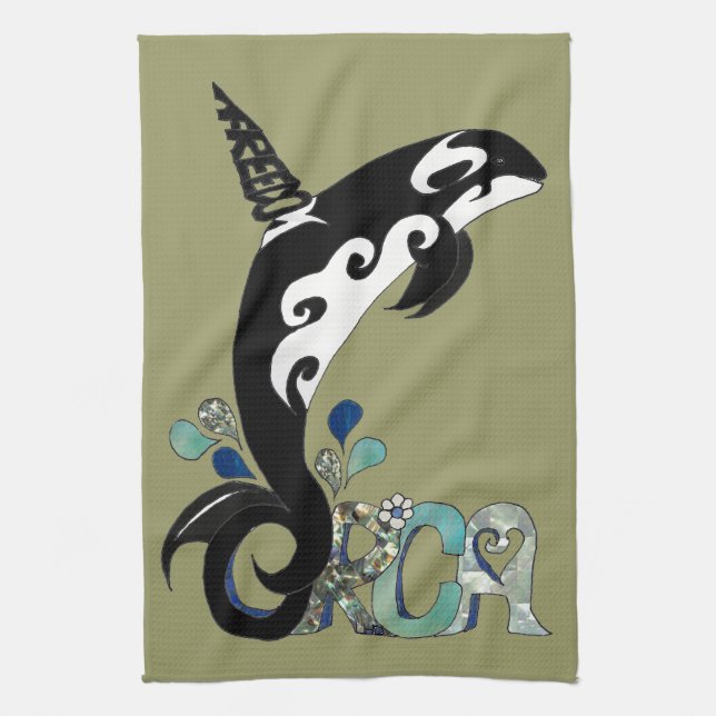 Orca Freedom Art Kitchen Towel (Vertical)