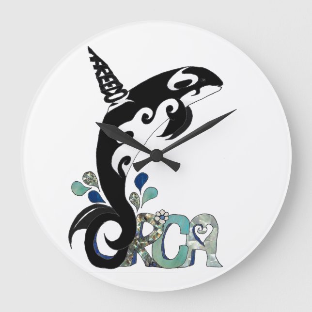Orca Freedom Art Large Clock (Front)