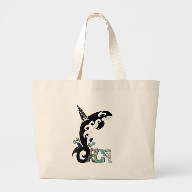 Orca Freedom Art Large Tote Bag (Front)