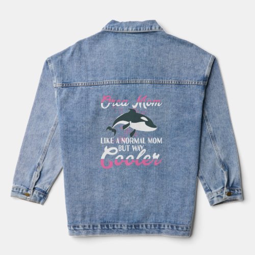 Orca  Graphic For Women Girls Moms Orca  Long Slee Denim Jacket