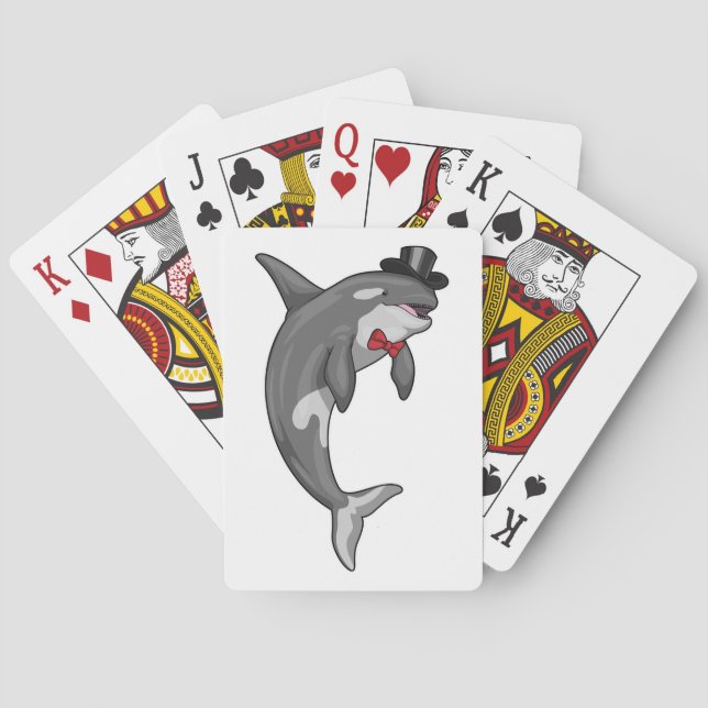 Orca Groom Cylinder Wedding Poker Cards (Back)