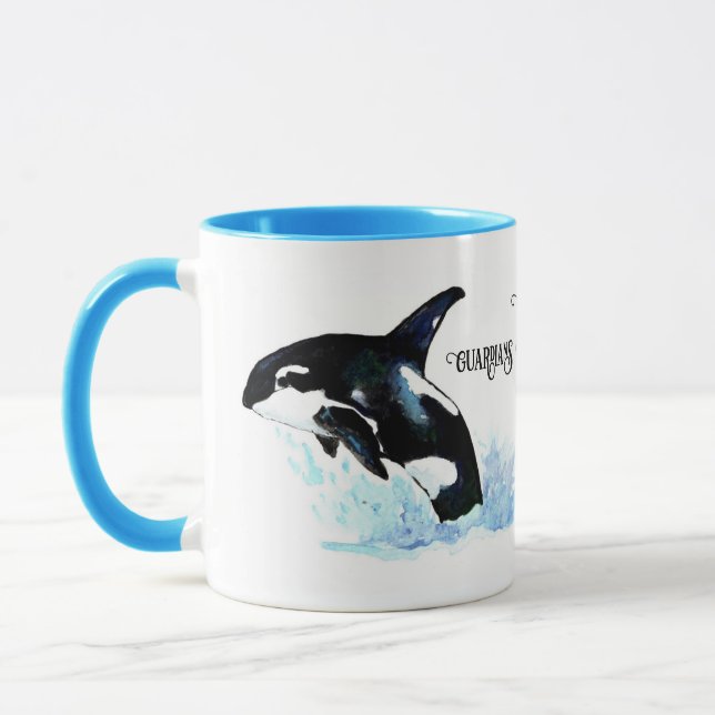 Orca Guardians of the Oceans Watercolor Mug (Left)
