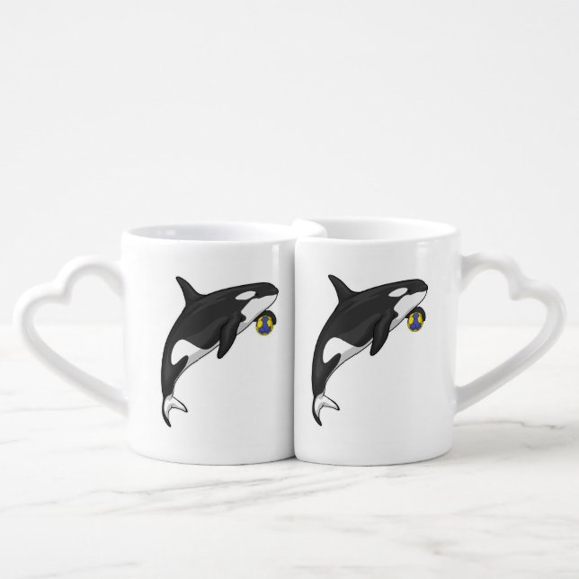 Orca Handball player Handball Coffee Mug Set (Front Nesting)