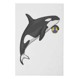 Orca Handball player Handball Faux Canvas Print