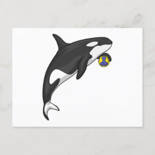 Orca Handball player Handball Postcard