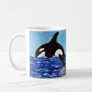 Orca in the Blue Painting Coffee Mug