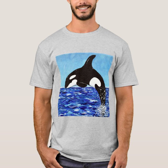 Orca in the Blue Painting T-Shirt (Front)
