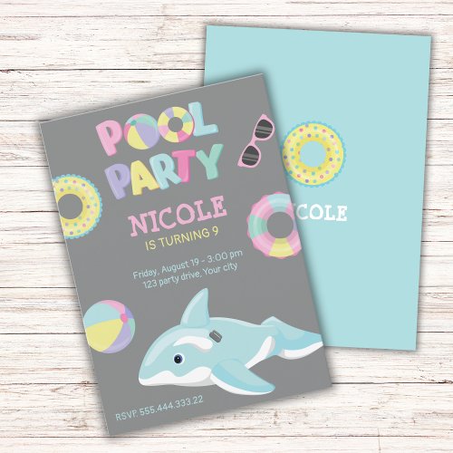 ORCA INFLATABLE POOL PARTY INVITATION