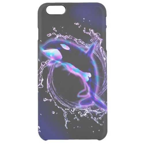 Orca jumping by a circle made of water clear iPhone 6 plus case