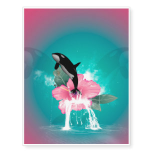 Orca jumping temporary tattoos